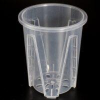 Fluted clear plastic pot 11" x 11" high