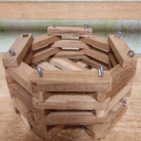 Teak Octagonal Vanda Basket 6"