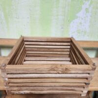 Teak Square Vanda Basket 12"